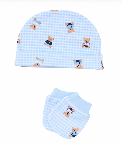 Baby Boys Blue Teddy Bear Print Set