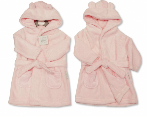 Baby Girls Pink Fleece Dressing Gown