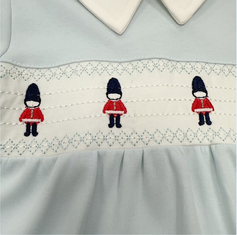 Baby Boys Solider Baby Blue Babygrows