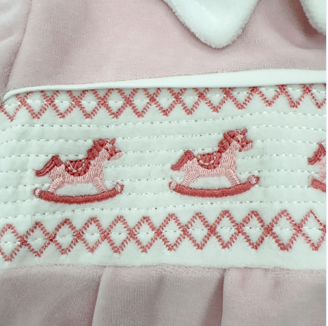 Baby Girls Pink Rocking Horse Babygrow