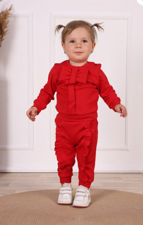 Baby Girls Red Tracksuit