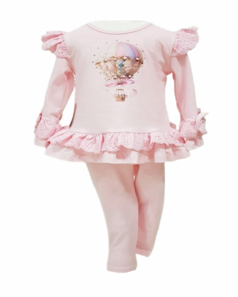 Girls Pink Balloon Legging Set