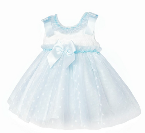 Wee Me Blue Tulle Mesh Dress