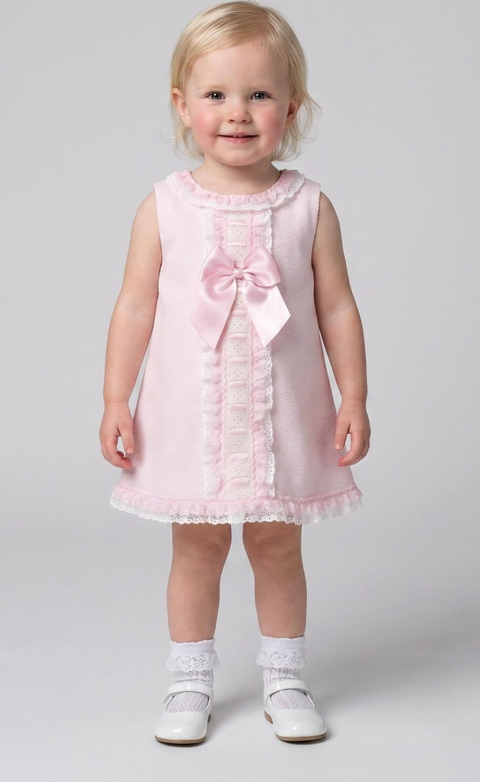 Wee Me Baby Dress with Pink Bows